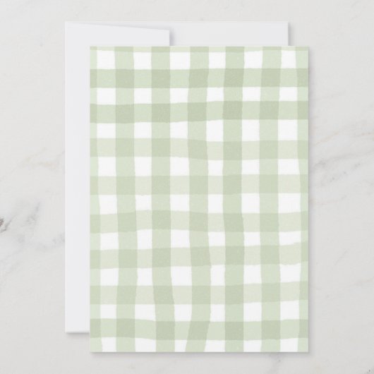 秋のセージ緑のカボチャのトラクターボーイベビーシャワー 招待状 (裏面)