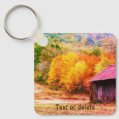 秋のタバコ納屋ヴィンテージ キーホルダー (正面)