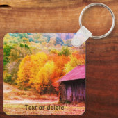 秋のタバコ納屋ヴィンテージ キーホルダー (裏面)