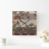 秋のタペストリーII スクエア壁時計 (ホーム)