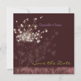 秋のタンポポ ワインレッドの結婚式 Save the Date セーブザデート