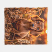 秋のダックスシャンドアップ フリースブランケット (正面(横))