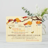 秋のダリアの枝瓶の結婚式招待状 招待状 (スタンド正面)