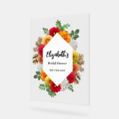 秋のダリア フラワー 秋のブライダルシャワー アクリルサイン (傾斜)