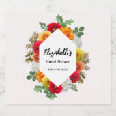 秋のダリア フラワー 秋のブライダルシャワー ビールラベル (シングルラベル)