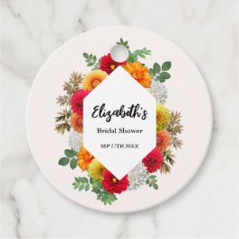 秋のダリア フラワー 秋のブライダルシャワー フェイバータグ