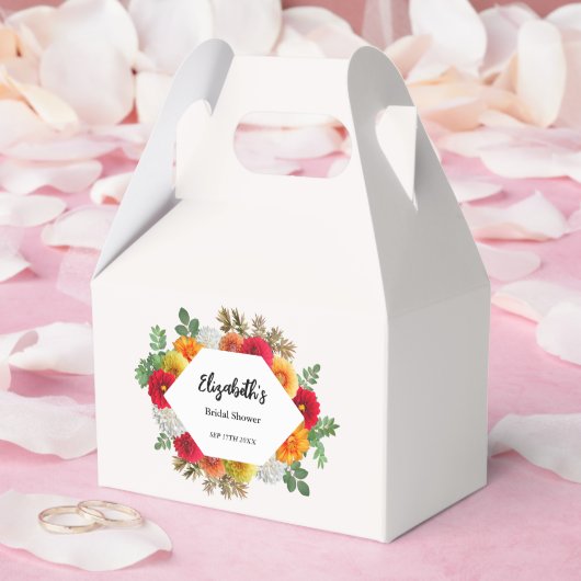 秋のダリア フラワー 秋のブライダルシャワー フェイバーボックス (ウェディング)