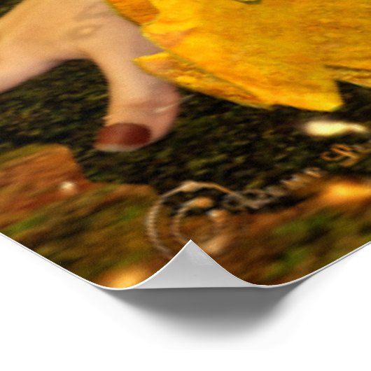 秋のダンス妖精ファンタジーアート ポスター (角)