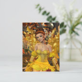 秋のダンス妖精ファンタジーアート ポストカード (スタンド正面)