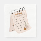 秋のチェックリストメモ帳秋の一覧 スタンダードランチョンナプキン (正面)