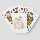 秋のチェックリストメモ帳秋の一覧 トランプ (裏面)