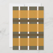 秋のチェック柄独身最後の週末旅行の予定 招待状 (裏面)