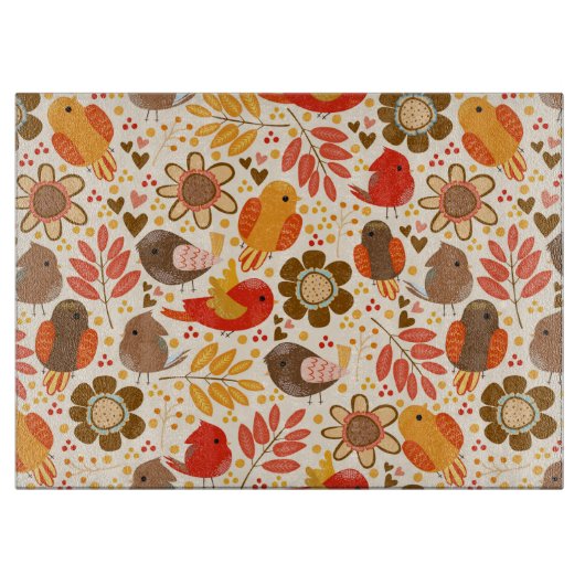 秋のツイート カッティングボード (正面)