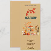 秋のティーパーティー招待状 招待状 (正面/裏面)