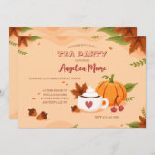 秋のティーパーティー招待状 招待状 (正面/裏面)