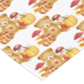 秋のテディベアとキノコのワンダーランド テーブルクロス (アングル)