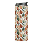 秋のテラコッタとセージの葉の模様 タンブラー (回転左)