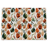 秋のテラコッタとセージの葉の模様 ラージペーパーバッグ (正面)