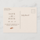 秋のテラコッタリース結婚式のSave the Dates 案内ポストカード (裏面)