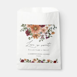 秋のテラコッタ ワインレッド 花柄 ラブ イズ スウィート フェイバーバッグ