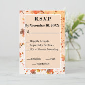 秋のテーマのウェディングまたはシャワーの出欠確認 招待状 (スタンド正面)