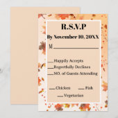 秋のテーマのウェディングまたはシャワーの出欠確認 招待状 (正面/裏面)