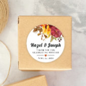 秋のテーマのサンキューシール ラウンドシール