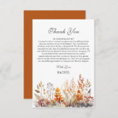 秋のテーマのブライズシャワー サンキューカード (正面/裏面)