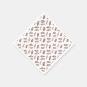 秋のテーマの羽の模様 スタンダードカクテルナプキン (角)