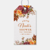 秋のテーマの「From My Shower To Yours」タグ ギフトタグ (正面)