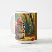 秋のテーマコーヒーマグ | 秋リス コーヒーマグカップ (正面左)