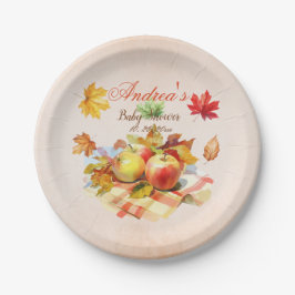 秋のテーマ紅葉ベビーシャワー ペーパープレート