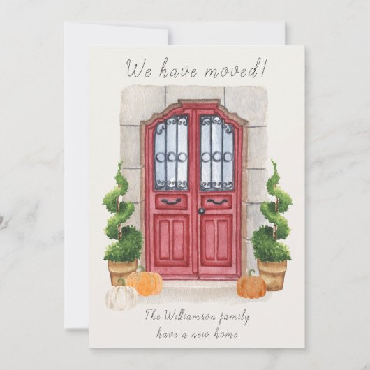 秋のテーマ お引越ししました 住所変更のお知らせ 案内状 (正面)