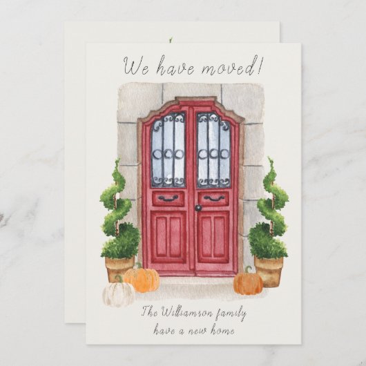 秋のテーマ お引越ししました 住所変更のお知らせ 案内状 (正面/裏面)