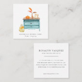 秋のテーマ | ホームステージングまたはインテリアデザイン スクエア名刺 (正面/裏面)