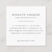 秋のテーマ | ホームステージングまたはインテリアデザイン スクエア名刺 (裏面)