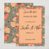 秋のテーマ 結婚式 Save the date 招待状 (正面/裏面)