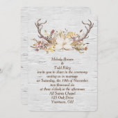 秋のディアアントラーブーケオン樺の木 招待状 (正面/裏面)