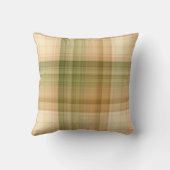 秋のデイジークリームアンドグリーンプレイド クッション (裏面)