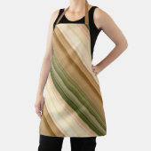 秋のデイジーブラウン、クリーム、グリーンストライプ エプロン (インサイチュ)