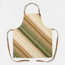 秋のデイジーブラウン、クリーム、グリーンストライプ エプロン