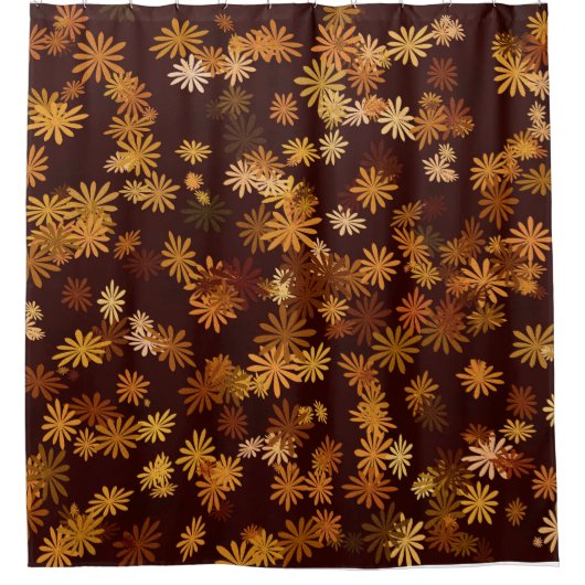 秋のデイジー シャワーカーテン (正面)