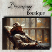 秋のデコパージュ素朴ーに休む西カウボーイ 薄葉紙