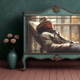 秋のデコパージュ素朴ーに休む西カウボーイ 薄葉紙