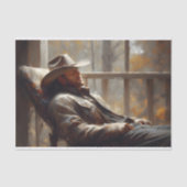 秋のデコパージュ素朴ーに休む西カウボーイ 薄葉紙 (正面)