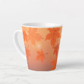 秋のデザインと葉メープル効果 カフェラテマグ (左アングル)