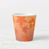 秋のデザインと葉メープル効果 カフェラテマグ (正面)