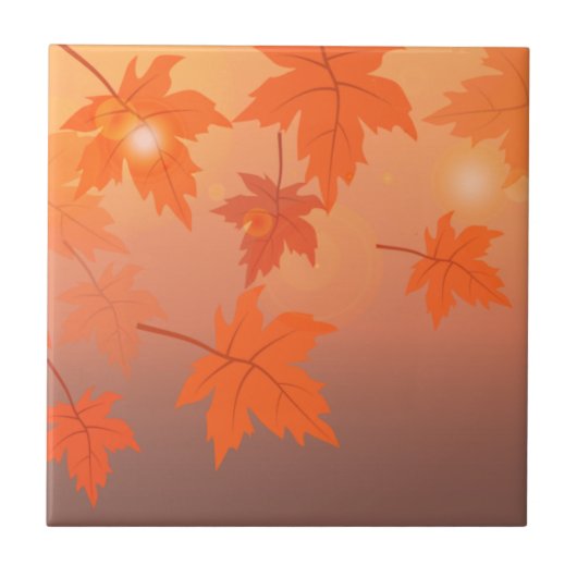 秋のデザインと葉メープル効果 タイル (正面)