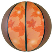 秋のデザインと葉メープル効果 バスケットボール (縦)