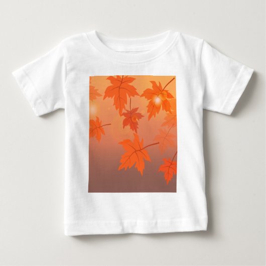 秋のデザインと葉メープル効果 ベビーTシャツ (正面)